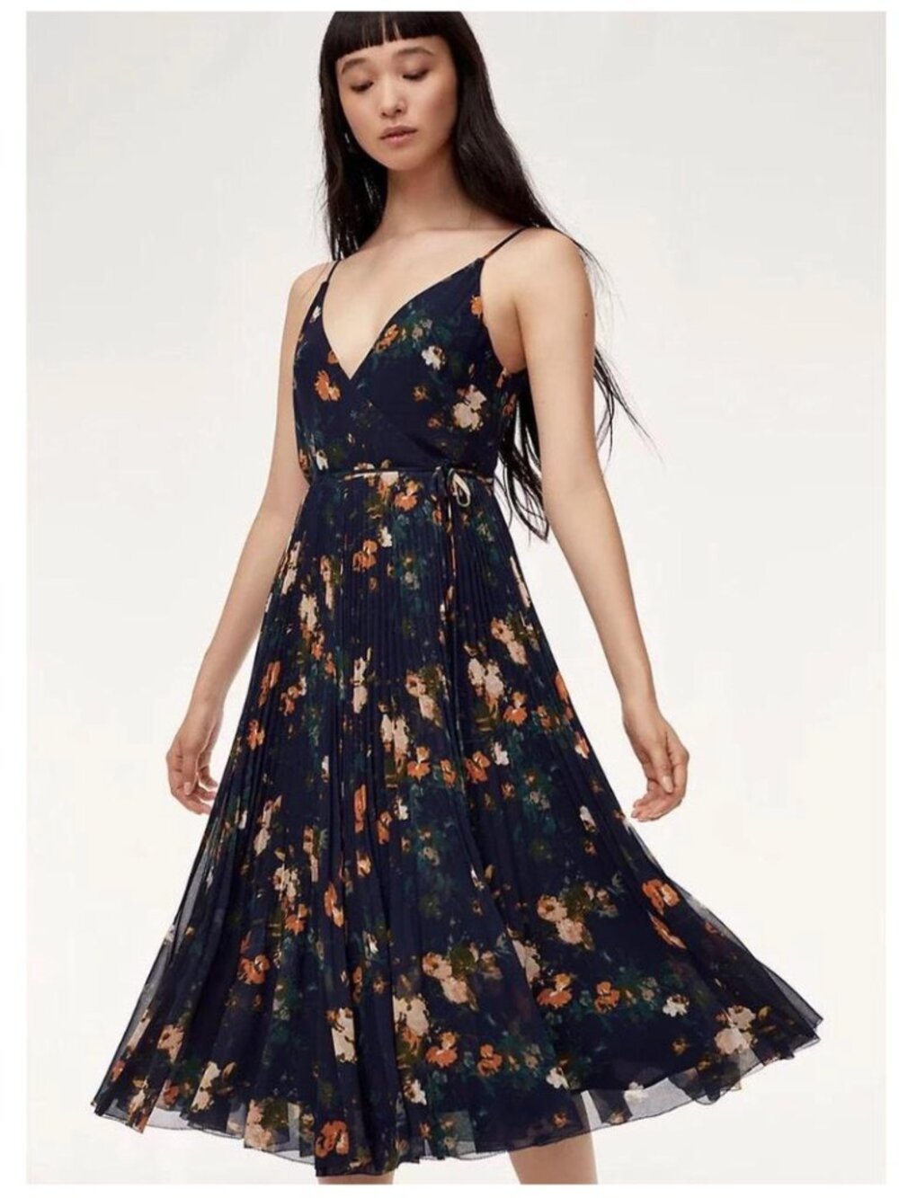 ✨ Wilfred "Beaune" Floral Wrap Midi Dress – Size Small - Picture 5 of 5